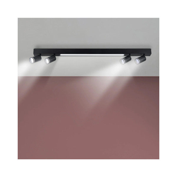 Потолочный светильник Goldlux 327406 Paris GU10+Led 5x10+24W 4000K 1800Lm IP20 Черный - фото №2