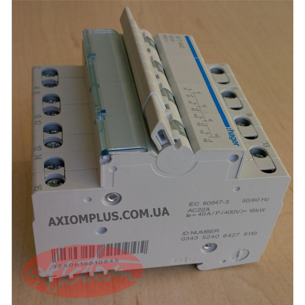 Перемикач Hager SFT440 4P 40А/400В 4м I-0-II - фото №1