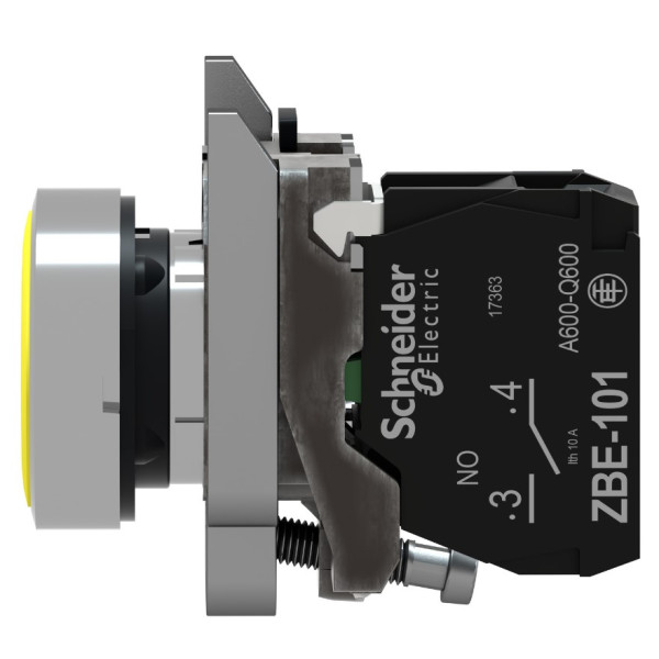 Металева кнопка Schneider Electric XB4BA51 Harmony XB4 жовта - фото №3