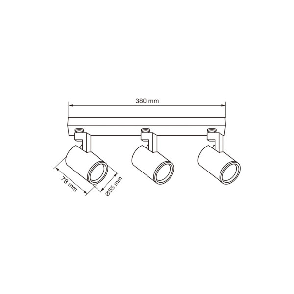 Светильник поворотный, спот Goldlux 328700 Lynx GU10 3x10W IP20 черный - фото №3