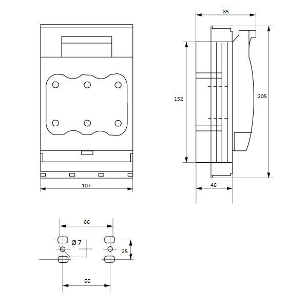Выключатель-разъединитель под предохранитель Promfactor FPSH 160A 3P (FPSH1603) - фото №1