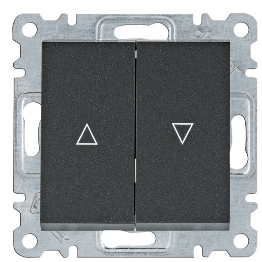 Вимикач для жалюзі Hager WL0323 Lumina 10АХ/230В (чорний)