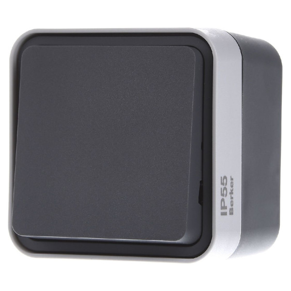 Выключатель проходной серый Berker W.1 - фото №1