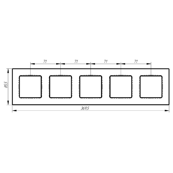 Универсальная пятиместная рамка Plank Electrotechnic Nordic (PLK1050032) белая - фото №1