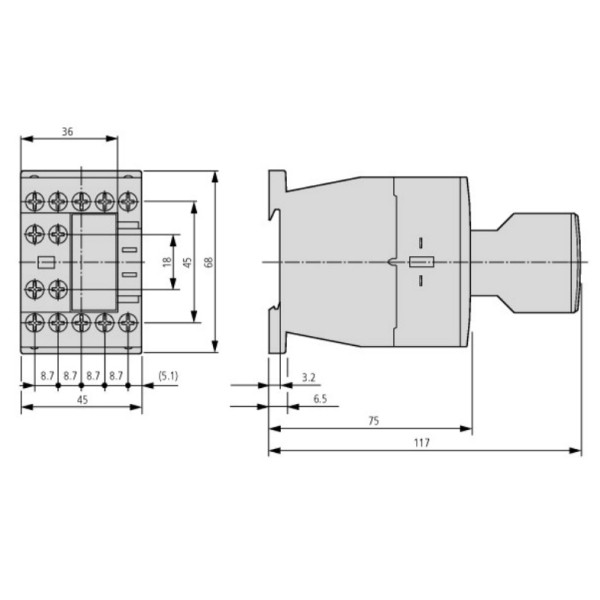 Контактор Eaton Moeller DILM7-01 (230V50HZ,240V60HZ) - фото №5