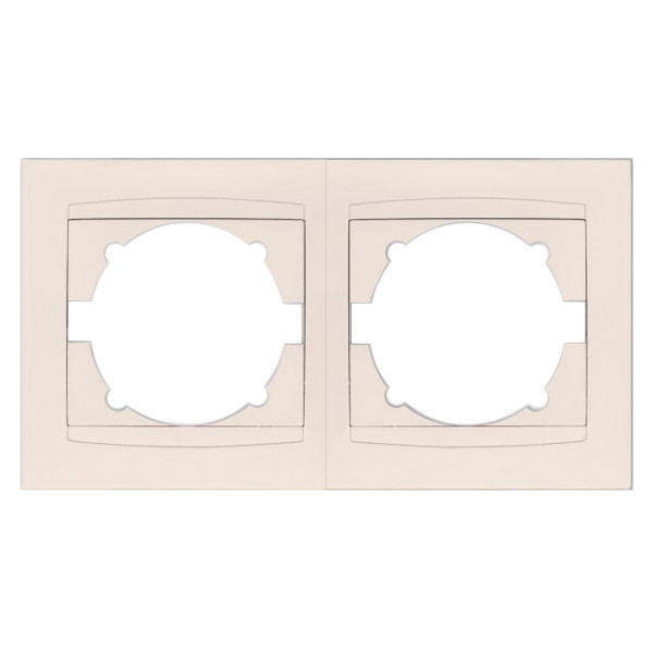 Двухместная горизонтальная рамка Elcor Emily 9215 (211556) (кремовый)