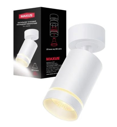 Світильник точкового освітлення без лампи Maxus Surface Downlight Base MR16 GU10 (білий) MAX-SD-GU10-WH - фото №3