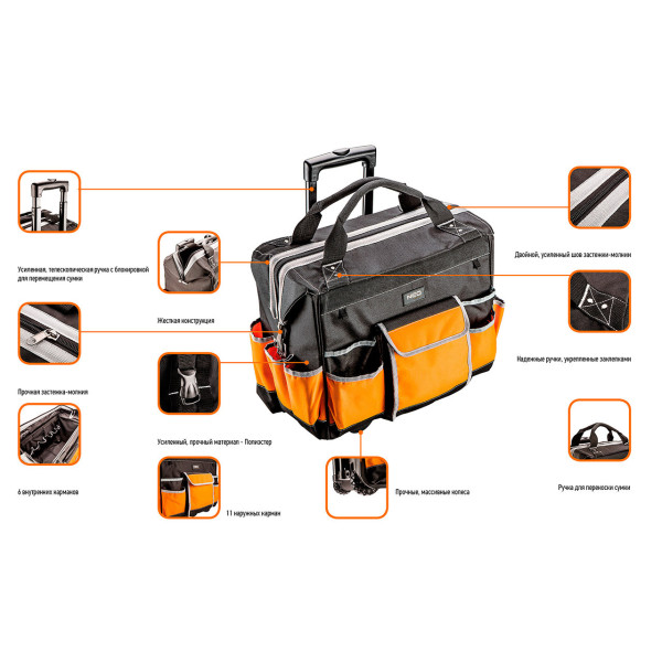 Жорстка монтерська сумка на 17 кишень Neo Tools 84-302 - фото №1