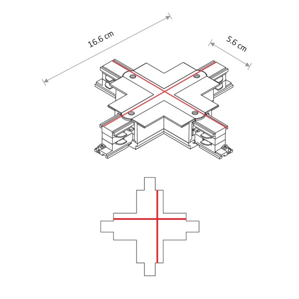 З'єднувач Nowodvorski 8680 CTLS Recessed Power X Connector IP20 чорний - фото №2
