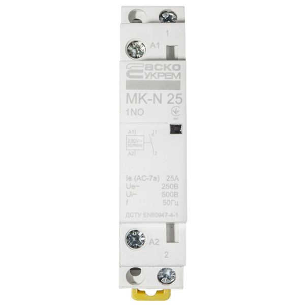 Модульный контактор Аско-Укрем MK-N 1P 25A 1NO (A0040030022) - фото №1