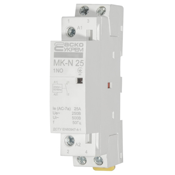 Модульный контактор Аско-Укрем MK-N 1P 25A 1NO (A0040030022) - фото №3