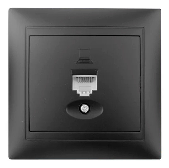 Комп'ютерна розетка Elcor Emily 9215 (211652) RJ45 Cat5e 125МГц неекранована (чорна)