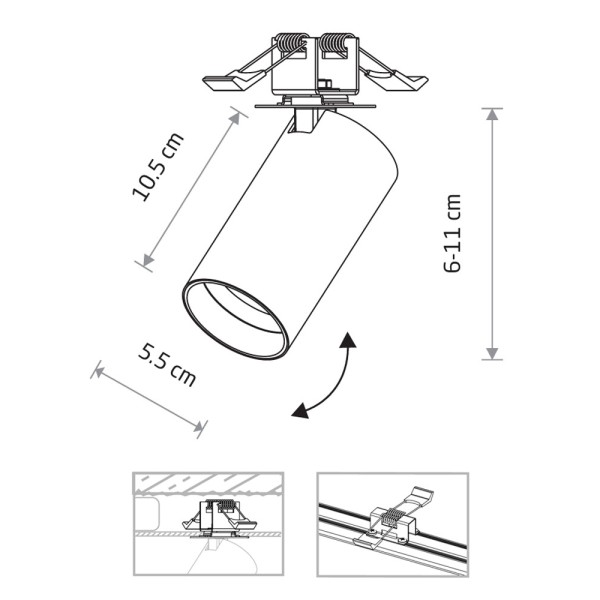 Светильник поворотный, спот Nowodvorski 7688 Mono Surface GU10 1x10W IP20 черный - фото №1