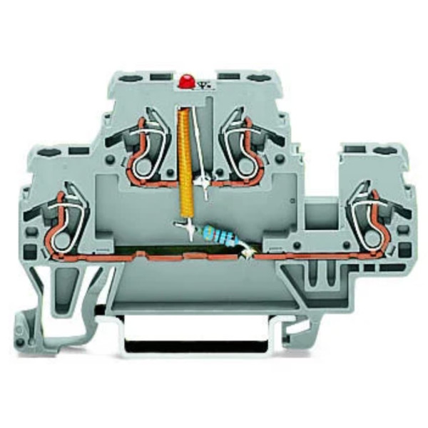 Компонентная клемма Wago 870-543/281-413 со светодиодом (серая)