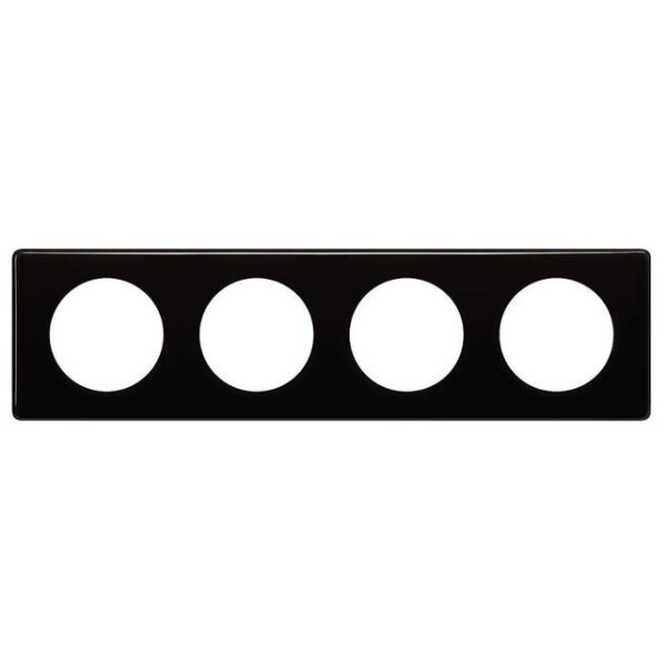 Четырехпостовая рамка Legrand Celiane (066684) (черный лак)