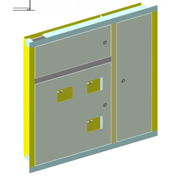 Цільнокорпусний поверховий щит, що вбудовується, Білмакс Б00022720 ЩЕ-8ст 02 зі слаботочним відсіком - фото №1