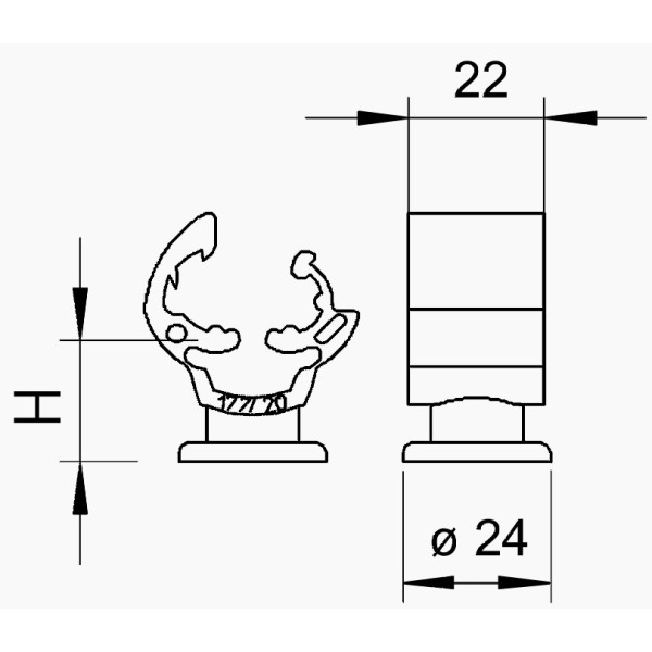 Кронштейн для дроту OBO Bettermann (5207444) 177 20 M8 з поліаміду - фото №1