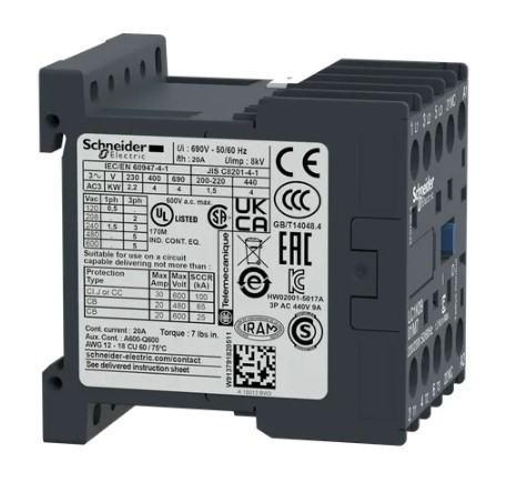 Контактор Schneider Electric TeSys K LC1K0901M7 3P 9A 220В - фото №1