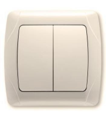 Вимикач Carmen 2-клавішний крем VIKO