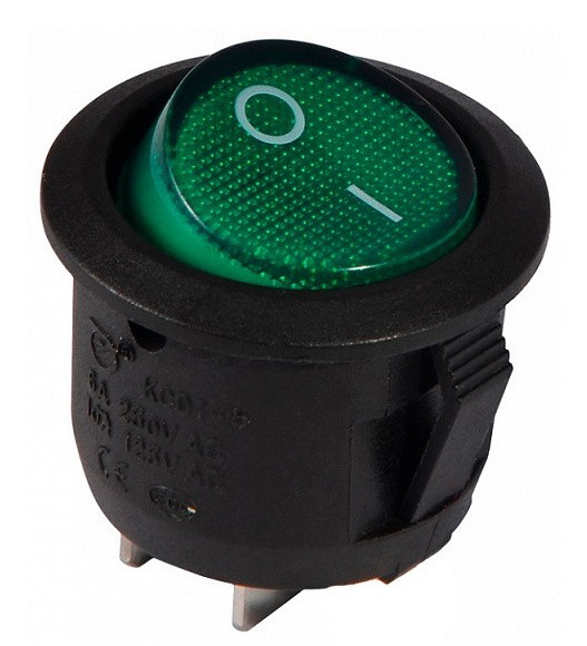 Переключатель TNSy KCD1-5-102 G/B круглый зеленый (TNSy5500712)