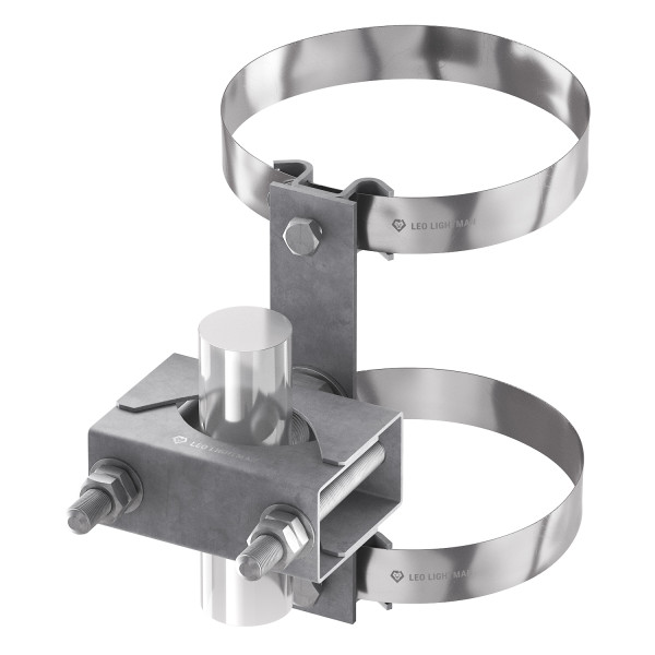 Подвійний трубний хомут для блискавкоприймача Leo Lightman Ni (409233)