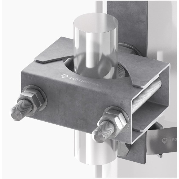 Подвійний трубний хомут для блискавкоприймача Leo Lightman Ni (409233) - фото №2