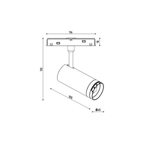 Магнітний трековий світильник Kloodi KDMG-ZOOM45 12W 3K BK LED 960Lm IP20 - фото №2