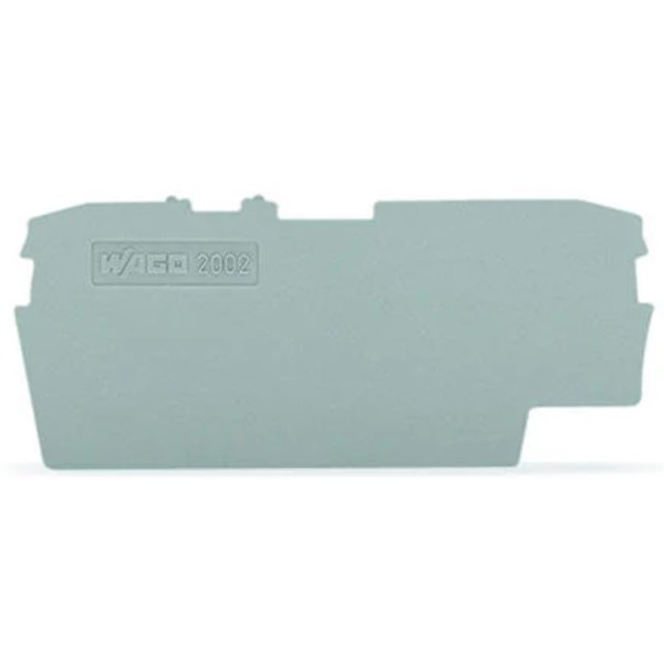 Кінцева/розділювальна пластина Wago 2002-1691 з розмикачем для клем на 2 дроти 2,5мм² (сіра)