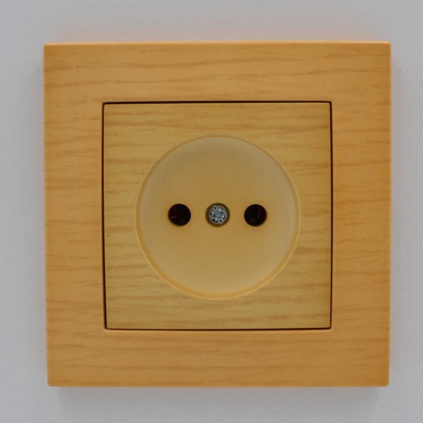 Розетка ELBI ZENA Woodline клен 1-на без заземлення без рамки ( 609-012700-215 ) - фото №1