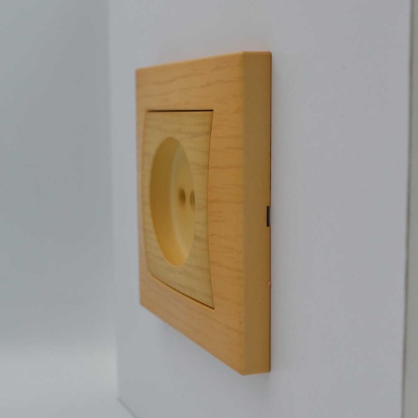 Розетка ELBI ZENA Woodline клен 1-на без заземлення без рамки ( 609-012700-215 ) - фото №2