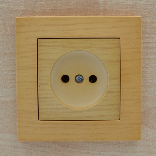 Розетка ELBI ZENA Woodline клен 1-на без заземлення без рамки ( 609-012700-215 ) - фото №6