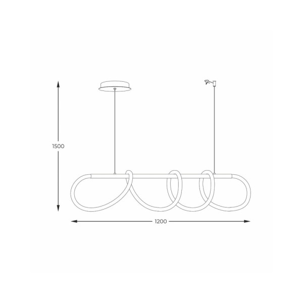 Люстра Zuma Line 20006PM-BK Balbo Led 1x45W 3000K-6000K 3200Lm IP20 - фото №1