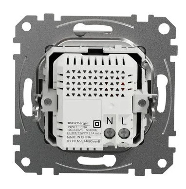 USB розетка Schneider Electric Sedna Design & Elements A+A 2,1A алюміній SDD113401 - фото №3