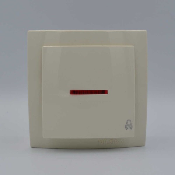 Вимикач Nilson Themis кремовий кнопка з підсвіткою ( 26121013 ) - фото №1