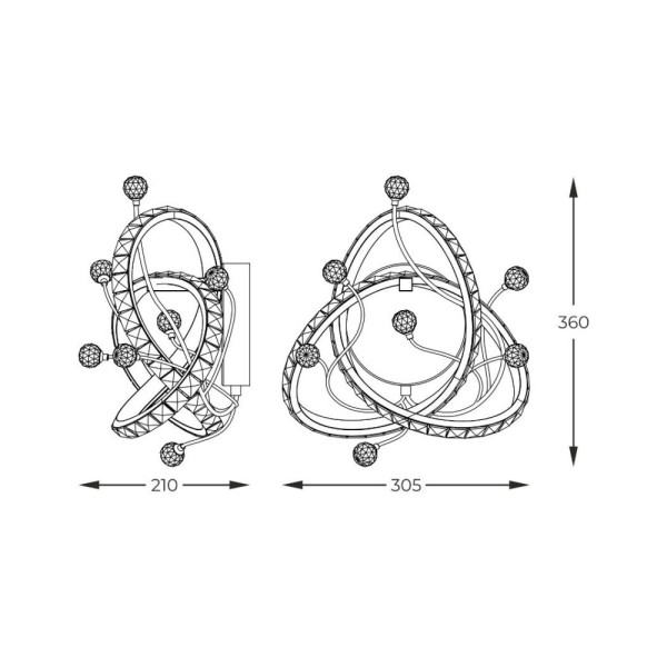 Бра, настінний світильник Zuma Line MB3481-1-3BCT Maia Led 1x11W 3000K-6000K IP20 Bk - фото №4