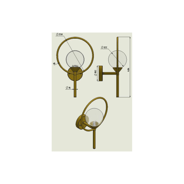 Бра, настенный светильник Pikart 22657-2 ARO - фото №1