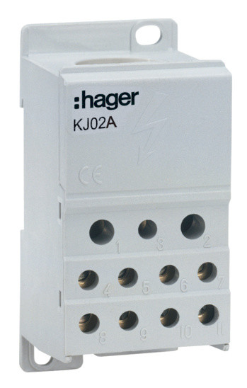 Блок разветвительный Hager 250A (вход 1х95мм2; выход 2х25х16мм2+4х10мм2)