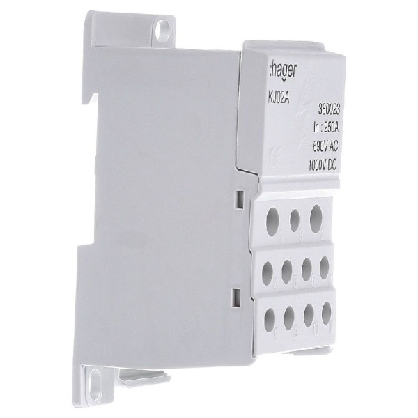 Блок разветвительный Hager 250A (вход 1х95мм2; выход 2х25х16мм2+4х10мм2) - фото №1