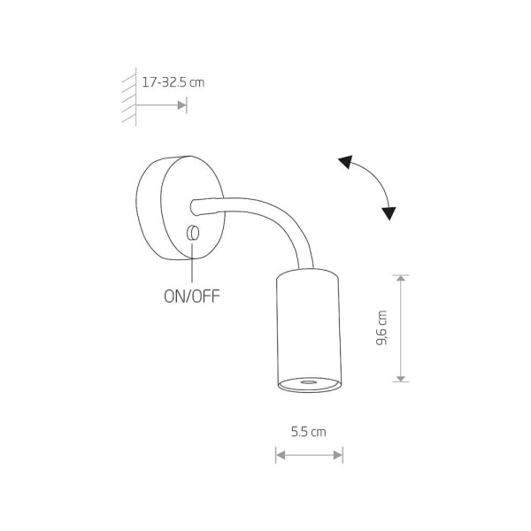 Бра, настінний світильник Nowodvorski 9070 Eye flex GU10 1x10W IP20 Wh - фото №1