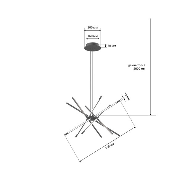 Люстра MJ-Light MJ18006 Apex-D LED 12x35W 4000K IP20 - фото №2