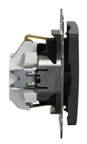 Розетка Schneider Electric Sedna Design & Elements с заземлением и шторками черная SDD114022 - фото №2