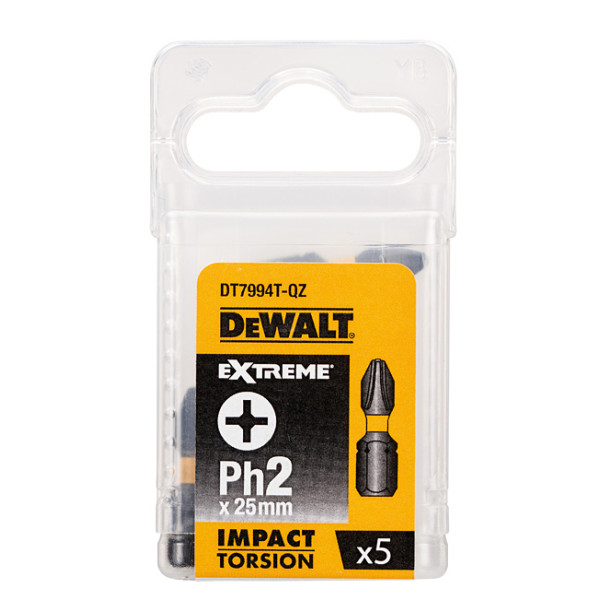 Ударні біти DeWALT Impact torsion extreme Philips PH2х25мм (5шт) - фото №2