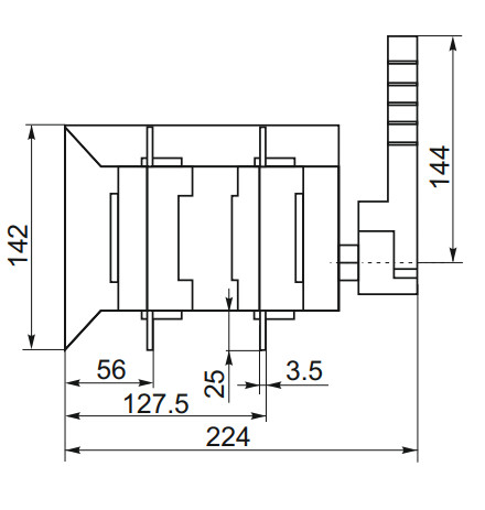 Пристрій автоматичного вводу резерву CNC YCS1-160А 3Р 415В (Б00030254) - фото №3