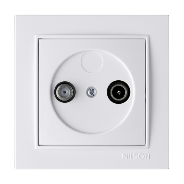 Розетка Nilson Thor біла 1-на TV-SAT прохідна ( 27111036 )