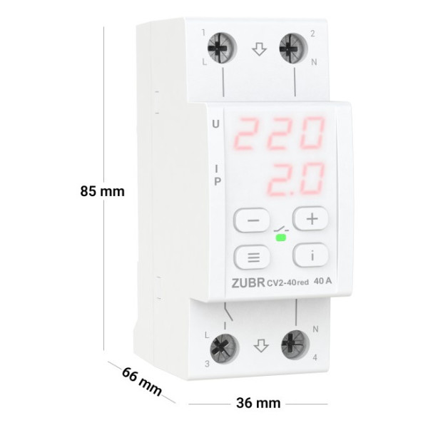 Реле напруги ZUBR CV2-40 red - фото №1