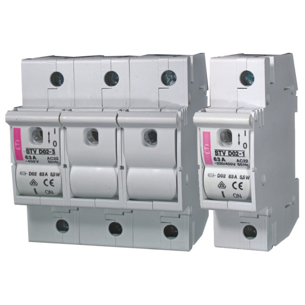 Роз'єднувач запобіжник ETI 002271004 STV D02 63A 3p - фото №1