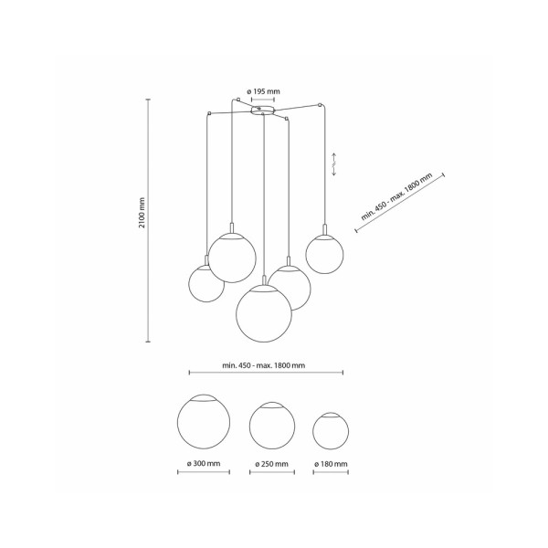 Підвісний світильник TK Lighting 4791 Esme E27 5x15W IP20 Bk - фото №4