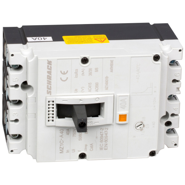 Автоматичний вимикач в литому корпусі типу Schrack MZ140431B 36кА 40А 3P - фото №1