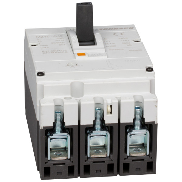 Автоматичний вимикач в литому корпусі типу Schrack MZ140431B 36кА 40А 3P - фото №6