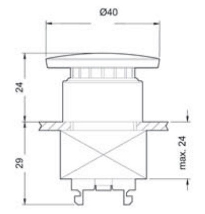 Красная пружинная грибовидная кнопка Schrack MSP12000 - фото №1